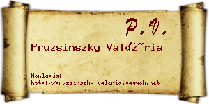 Pruzsinszky Valéria névjegykártya